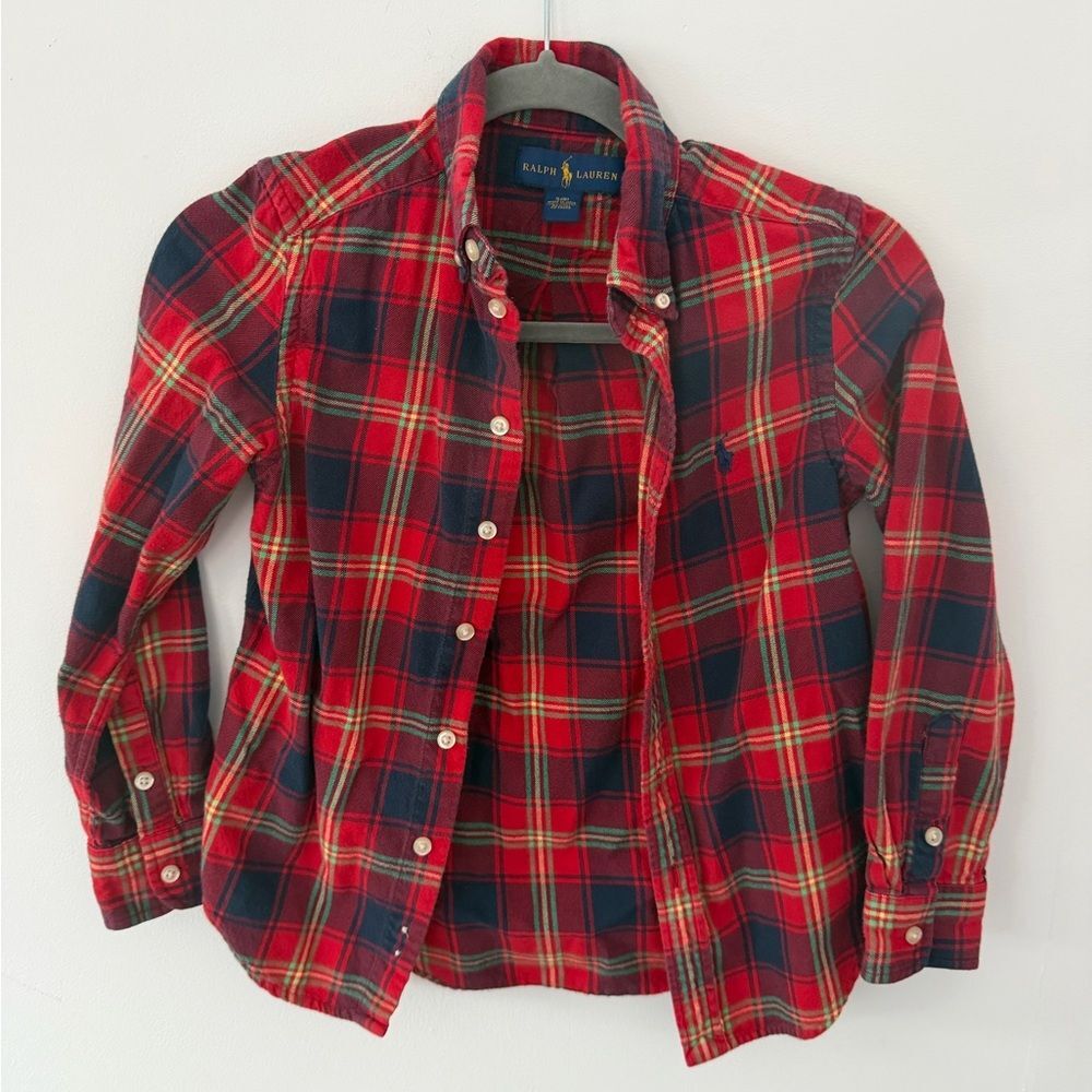 Ralph Lauren Red and Green Plaid Shirt size small (8)